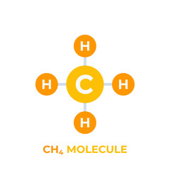 methane molecule vector icon