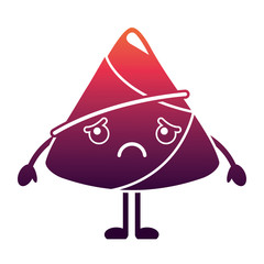 kawaii sad rice dumpling cartoon vector illustration
