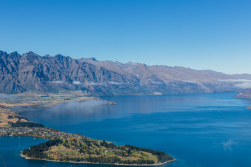 Queenstown downtown with the remarkable range, South island, New Zealand