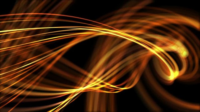 Beautiful Elegant Curved Lines or Strings Abstract Animated Motion Background Seamless Looping Gold Golden Brwon
