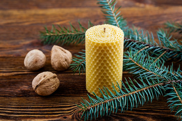 Candle made of natural wax