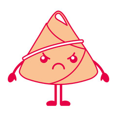 kawaii angry rice dumpling cartoon vector illustration