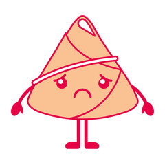 kawaii sad rice dumpling cartoon vector illustration