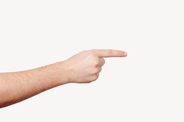 Man hand with index finger