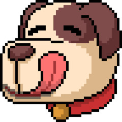 Obraz premium vector pixel art emoji dog