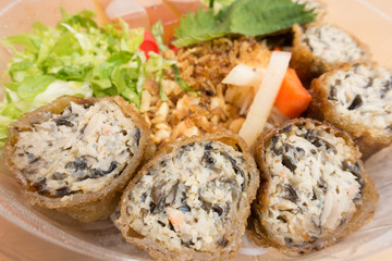 Vietnamese grilled pork with rice vermicelli noodles