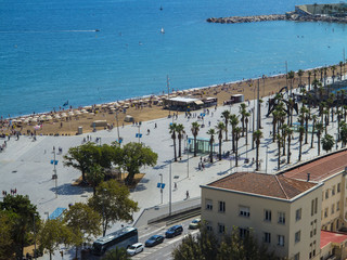 Paseo marítimo de la Barceloneta en Barcelona