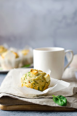 Freshly Baked Spinach and Feta Cheese Muffins