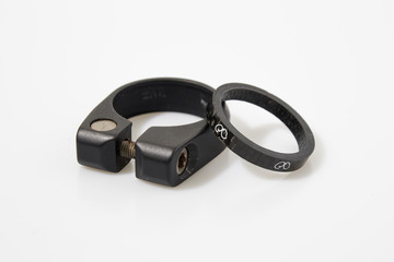 Spacer rings cycling. In a white background composition