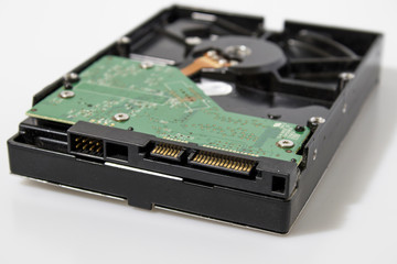 Hdd hard disk storage in a white background