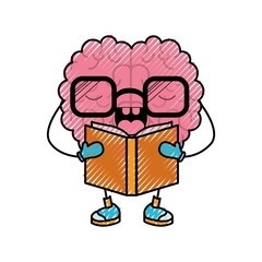brain cartoon expression mind intelligence neurology fun caricature comic graphic vector illustration