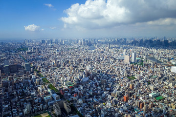 Tokyo city skyline aerial view, Japan