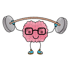 brain cartoon character expression mind intelligence neurology fun caricature comic graphic vector illustration