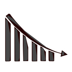  Declining trend graph. Vector illustration
