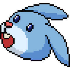 vector pixel art emoji rabbit