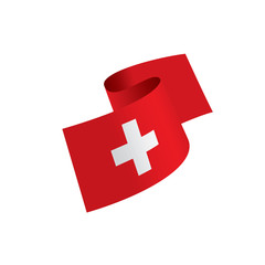 Obraz premium Switzerland flag, vector illustration