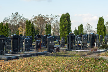 Belgrade, Serbia- October 31, 2016: An editorial stock photo of a Cemetery/Graveyard in Belgrade...