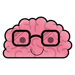 cartoon brain expression mind intelligence neurology fun caricature comic graphic vector illustration