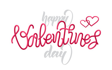 Fototapeta na wymiar Greeting card with handwritten modern type lettering of Happy Valentine's Day