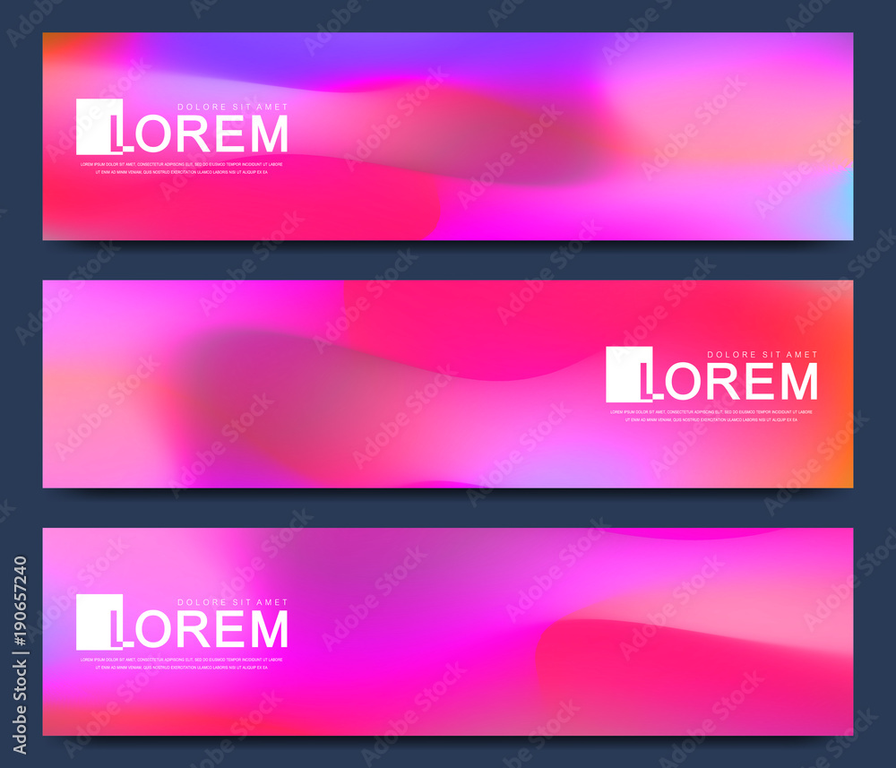 Poster modern set of vector banner. abstract fluid 3d shapes vector trendy liquid colors backgrounds set. c