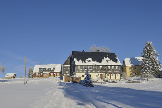 Weifa in der Oberlausitz im Winter 