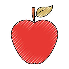 apple fruit organic diet natural vegetarian food vector illustration