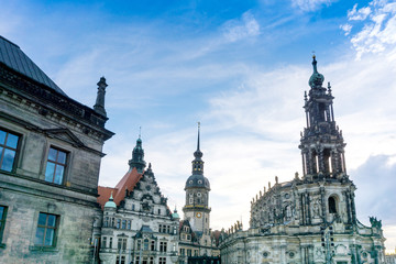 Katholische Hofkirche in Dresden, Germany. Landmark 18th-century structure by Gaetano Chiaveri