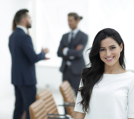 closeup. Executive woman in the office