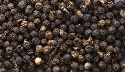 Peas of black pepper, texture, close-up