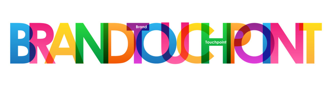BRAND TOUCHPOINT colourful vector letters icon