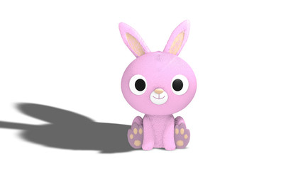 Conejito peluche 3D rosa