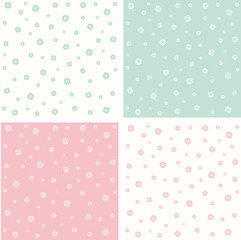 Set of floral abstract patterns