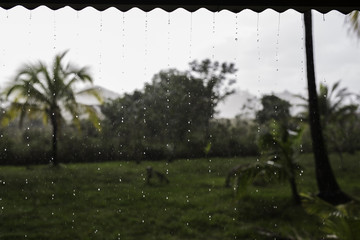 High speed shot of rain pouring