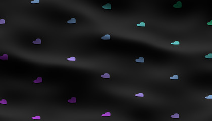 Abstract 3d rendering of heart shapes. Love symbol, modern Valentine's day background design for poster, cover, branding, banner