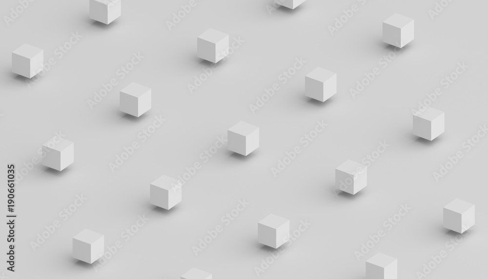 Aufkleber abstract 3d rendering of geometric shapes. computer generated minimalistic background with cubes. mo
