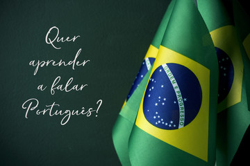 do you want to learn portuguese, in portuguese - obrazy, fototapety, plakaty