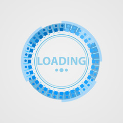 Circular loading sign in a futuristic style. Loading process circular icon. Gradient color transition in a circle. For visualization of loading applications.