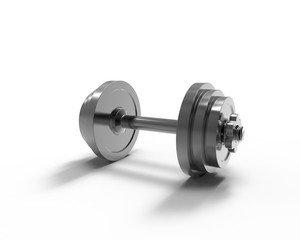 Metal dumbbells isolated on white background
