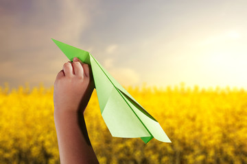 airplane and summer background 