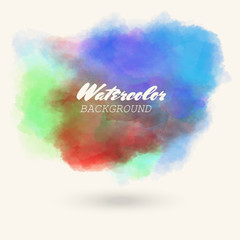 Abstract isolated colorful vector watercolor stain.