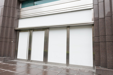 Fototapeta premium Shop Boutique Store Front with Big Window and Place for Name