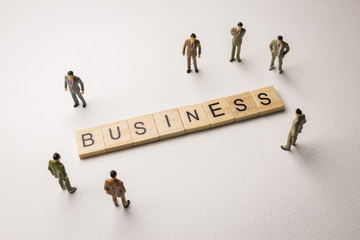 Fototapeta premium businessman figures meeting on business conceptual