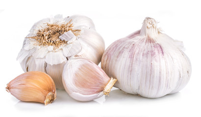 Garlic isolated on white