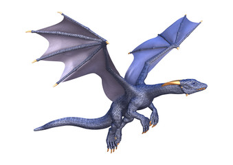 Fototapeta premium 3D Rendering Fantasy Dragon on White