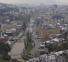 cityscape of capital city Sarajevo