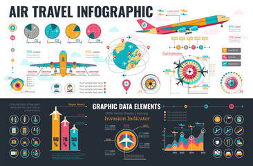Air Travel Infographics elements