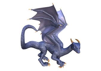 Fototapeta premium 3D Rendering Fantasy Dragon on White
