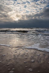 Cold evening by Baltic sea.