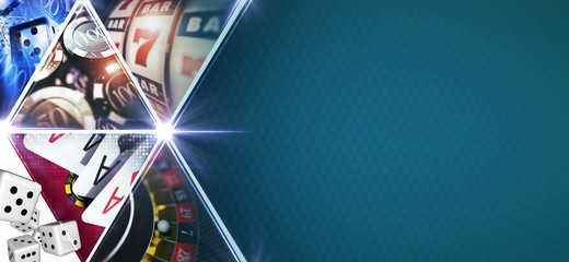 Naklejka premium Casino Games Mosaic Banner