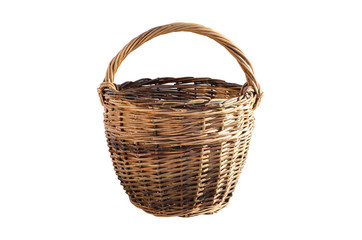 Obraz premium Isolated wicker basket on a white background.